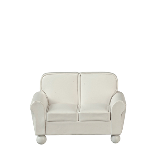 Leather Loveseat, Cream